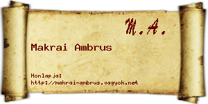 Makrai Ambrus névjegykártya